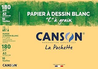 Canson 200027106 Pouch 10 Sheets of Drawing Paper 180 g / A3 Pack of 10