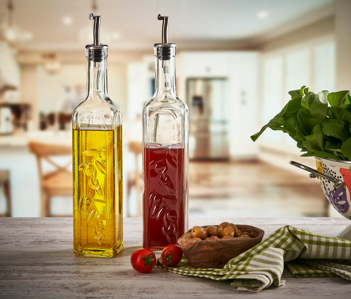 Glass Oil Cruet by Pasabahce – 16.9 Ounces, 0.5 liters, Glass, Transparent, Model 80229