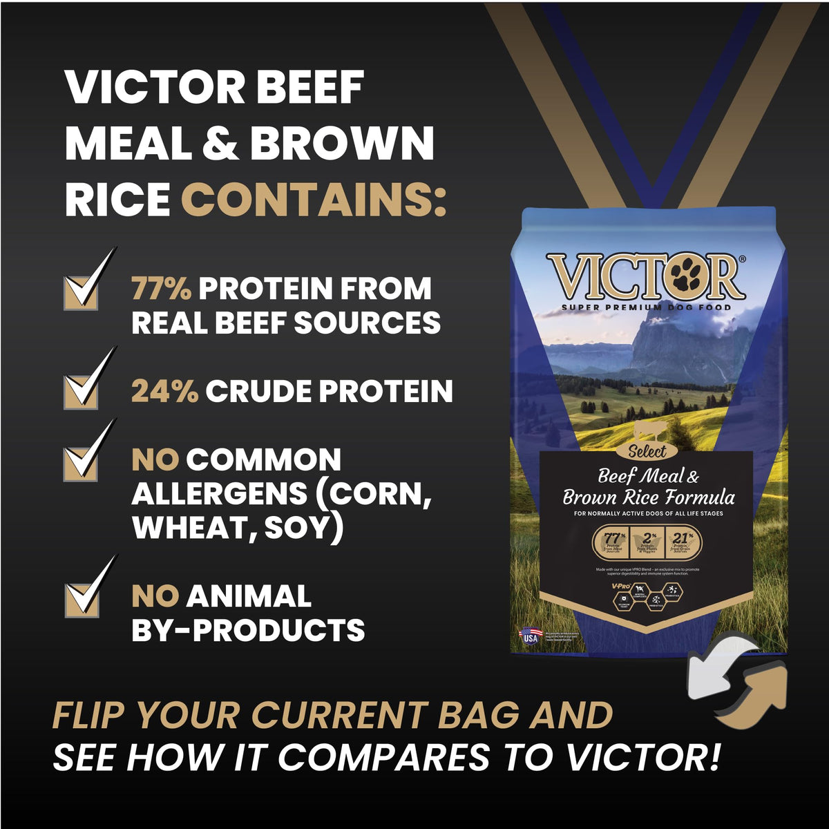 Select Gluten-Free Beef Meal & Brown Rice Dry Dog Food by VICTOR – 5 Pound (Pack of 1), Brown, Model 2336