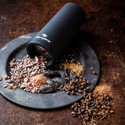 Manual Spice Mill - Cinnamon Grinder and Nutmeg Grater (Black) by Microplane – 2x2x8.1 Inch (Pack of 1), Stainless Steel, Black, Model 48060