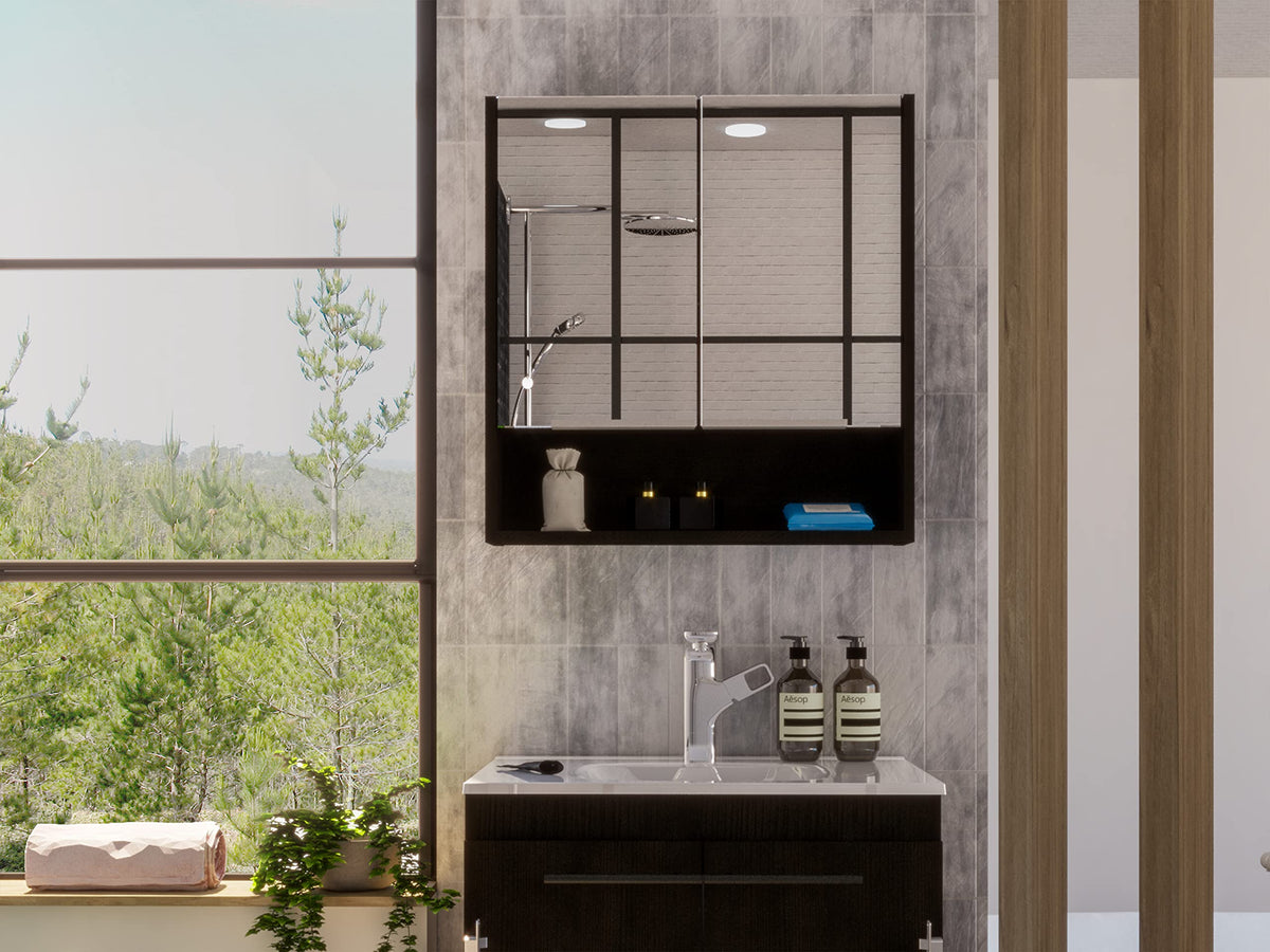 DEPOT E-SHOP Black Wengue / Modern / 1 Medicine Cabinets