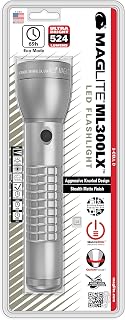 MagLite ML300LX 2-Cell D LED Flashlight, Adjustable Beam, Water-Resistant, QuickClick Modes, Extended Battery Life – Urban Gray