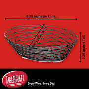 Tablecraft 9.25" x 6.25" x 2.25" / Black / Modern Bread & Serving Baskets