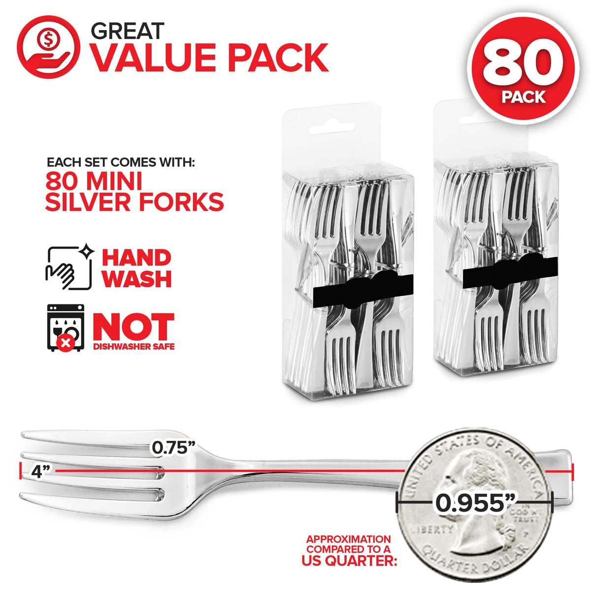 Stock Your Home Mini Fork / Silver / 1 Forks