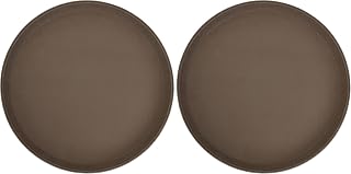 Winco Round Fiberglass Tray with Non-Slip Surface, 14-Inch, Brown (Pack of 2)