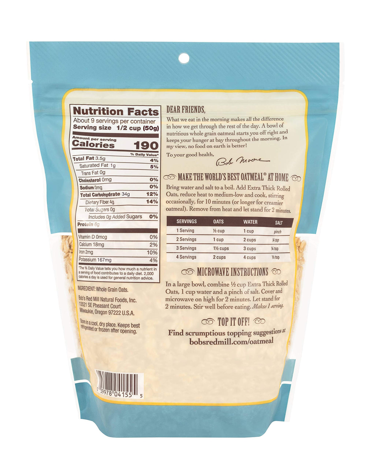 Extra Thick Rolled Oats by Bob's Red Mill – 16 Ounce (Pack of 1), Model 96489