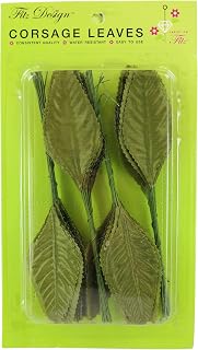 Reliant Ribbon Floral Accessories - Traditional Corsage Leaves Rd, Moss, 3 Inch, 100 Pieces