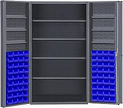 Durham DC48-724S6DS-95 Deep Door Bin and Shelf Cabinet, 72" Overall Height, 48" Overall Width, Total Number of Bins 72