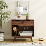 Render Cat Cabinet by Modway – 31.5 inches x 18 inches x 31 inches, Wood, Walnut, Model EEI-6796-WAL