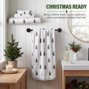 Peryiter Christmas Towel Set, Pine Tree Pattern, Green, 6 Pieces