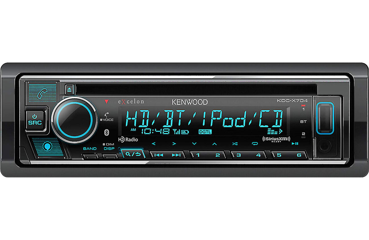 eXcelon KDC-X704 CD Receiver with Alexa by Kenwood – Single Din, black, Model KDC-X704-UVG