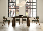 Sacks - Mid-Century Modern Herringbone Walnut Dining Table by Limari Home – Rubberwood, Walnut, Model LIM-85577