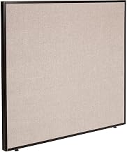 Global Industrial Office Partition Panel, 48.25" W x 42" H, Tan, 1-3/4" Thick, Flame Retardant to California 117 Standard, Adjustable Leveling Feet