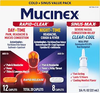 Mucinex Rapid+Clear Caplets (20ct) & Nasal Spray (0.75 oz) Combo Pack