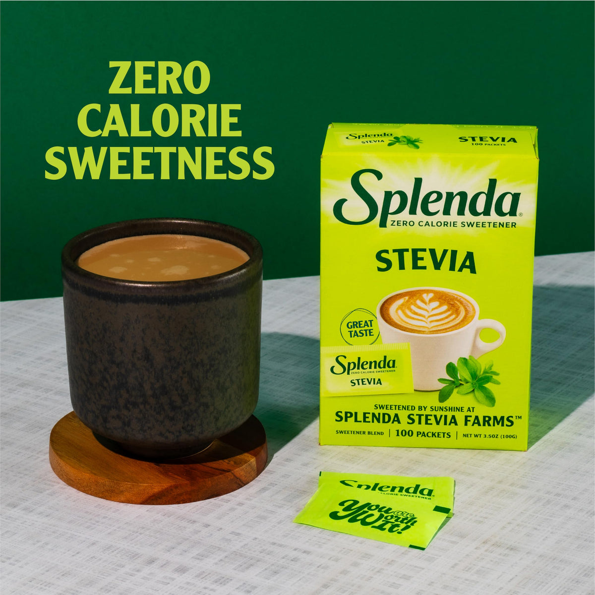 Stevia Zero Calorie Sweetener by SPLENDA – 100 Count (Pack of 2), Pack of 200, Model TL-GMLW-H1PH