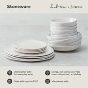 Cloud Terre by Collection No 2 Stoneware 16 Piece Dinnerware Set by Fortessa – Service for 4, Stoneware, White, Pack of 16, Model 16PPS.CT.2.WH