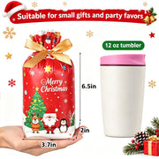 JOINDO Christmas Treat Bags, 6 by 9 Inches with 2 Inch Gusset, Set of 50