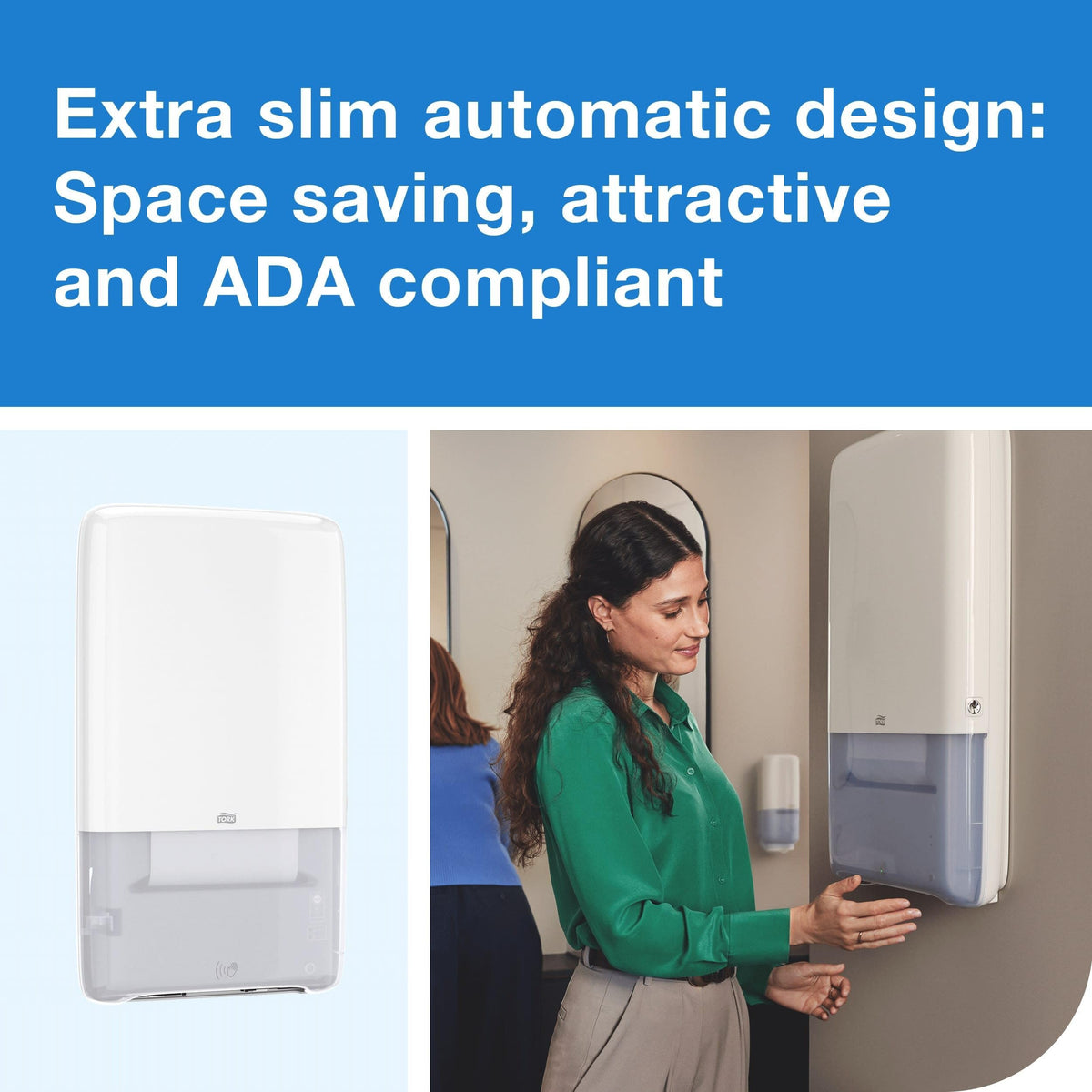 PeakServe Automatic Paper Hand Towel Dispenser White H by Tork – H5, White, Model 552540