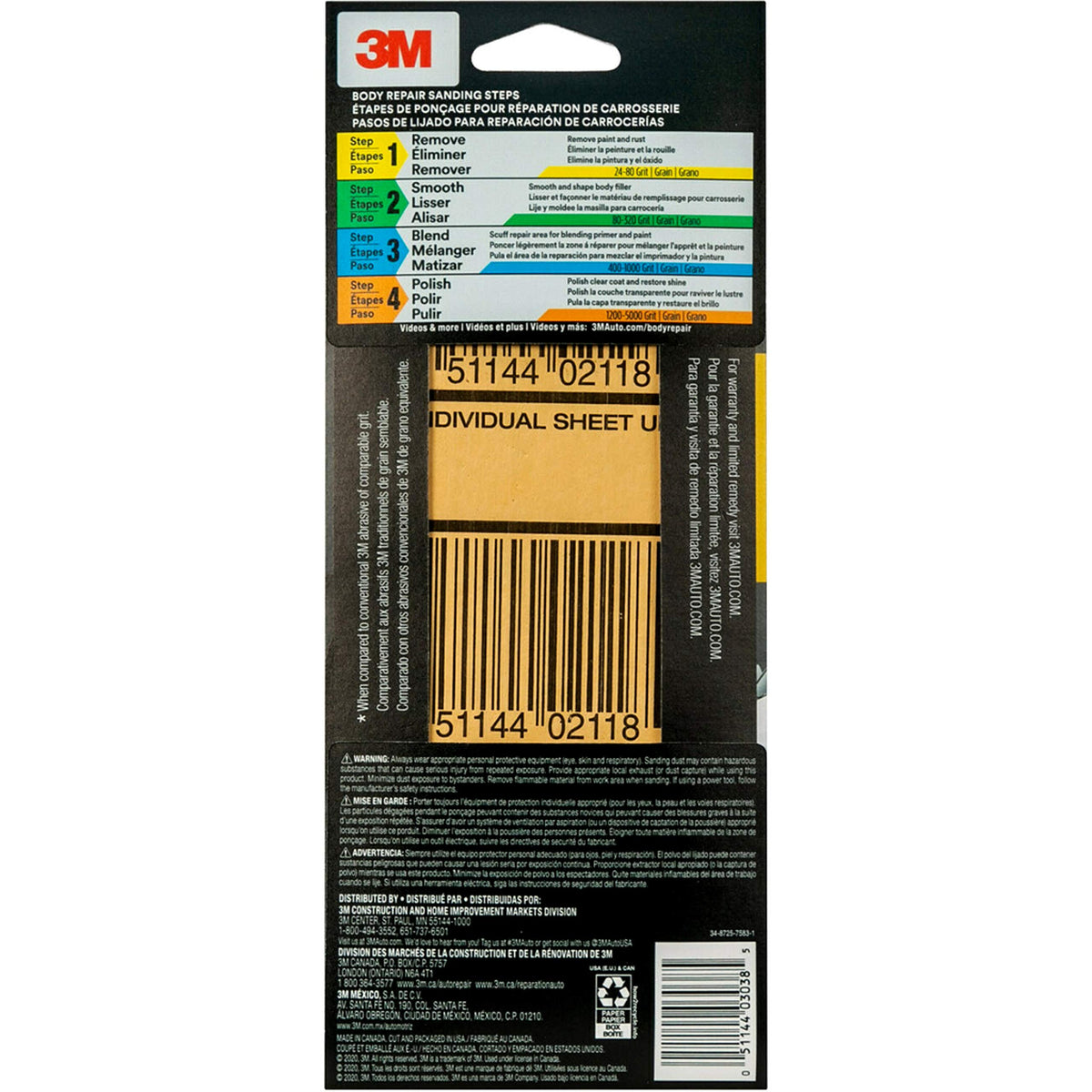 Sandpaper,, 40 Grit, 3 2/3 in x 9 in, 5 Sheets by 3M – 40 Grit, Aluminum Oxide, Brown, Model 03038