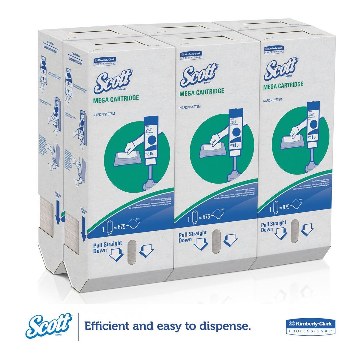 Scott Mega Cartridge Napkins in White by Kimberly-Clark – 8.4" x 6.5", Paper, White, Model KCC98908