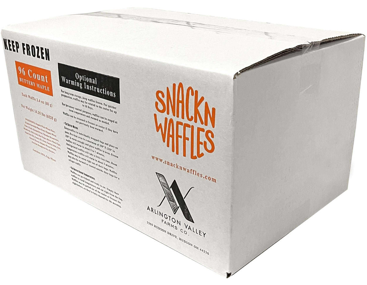 Snack N Waffles Buttery Maple Waffles by Arlington Valley Farms – 2.4 Ounce (Pack of 96), Pack of 96