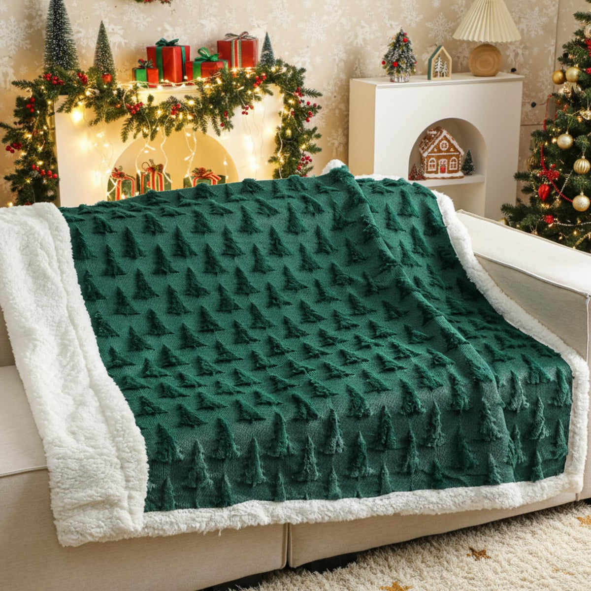 Remagr Christmas Tree Throw, 50 x 60 Inches, Green
