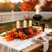 DTNESS Fall Candle Holder Centerpiece, 28 Inch, Orange