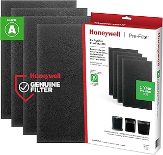 Pre-Filters for Air Purifiers, HRF-A300, 4-Pack | Activated Carbon Reduces Odors, VOCs, Works with Select Honeywell HEPA Air Purifiers Models HPA 300, 8350, 3300, 5300, 5350