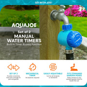Mechanical Hose Timer by Aqua Joe – Plastic, Blue, Pack of 2, Model AJ-WTX2