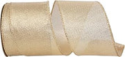 Reliant Ribbon Metallic Glimmer Value Wired Edge, Gold, 2-1/2 Inch, 10 Yards