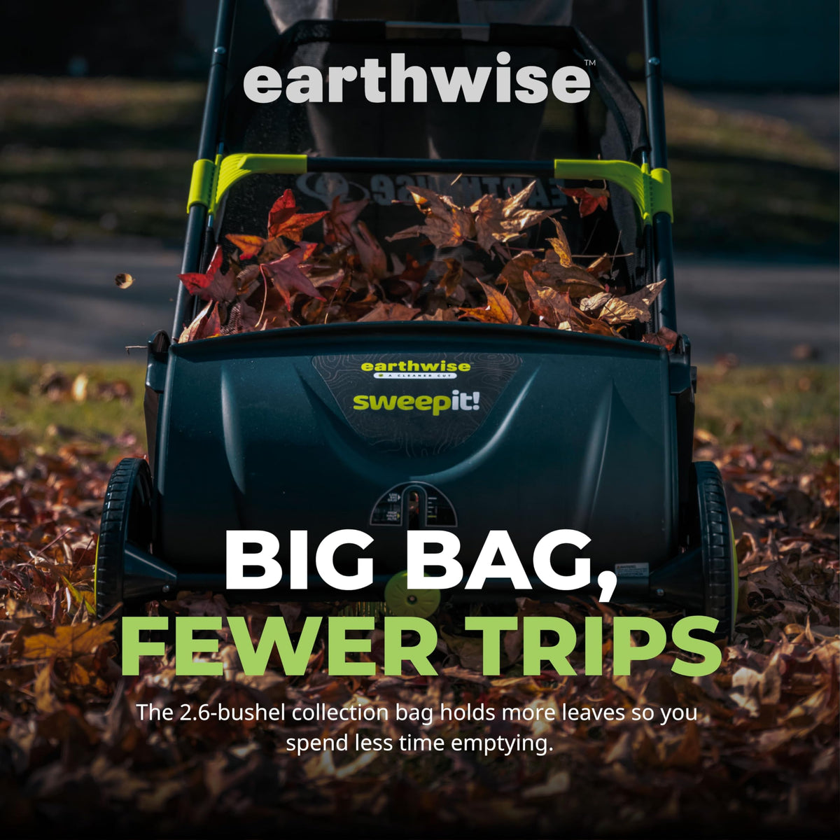 21-Inch Width Leaf & Grass Push Lawn Sweeper by Earthwise – 21" Width, Pine, Black, Model LSW70021