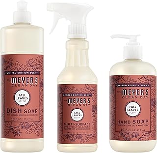 Mrs. MEYER'S Fall Leaves Kitchen Set Variation, Includes Dish Soap, Hand Soap and Multi-Surface Cleaner, 3 ct.