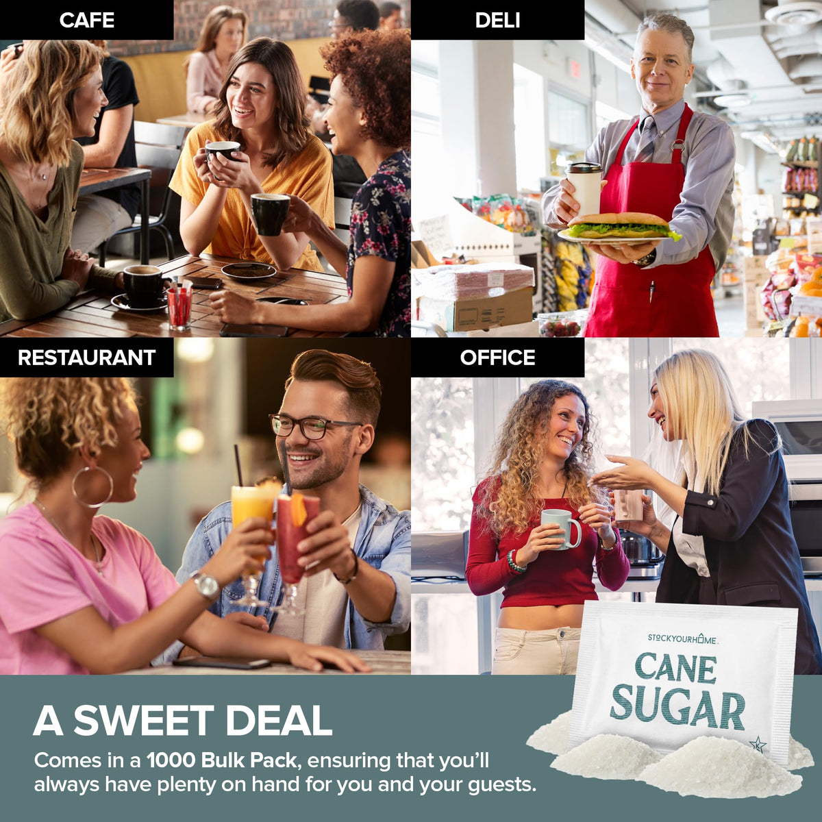 Stock Your Home White / 1000 Count / 1000 White Granulated Sugar