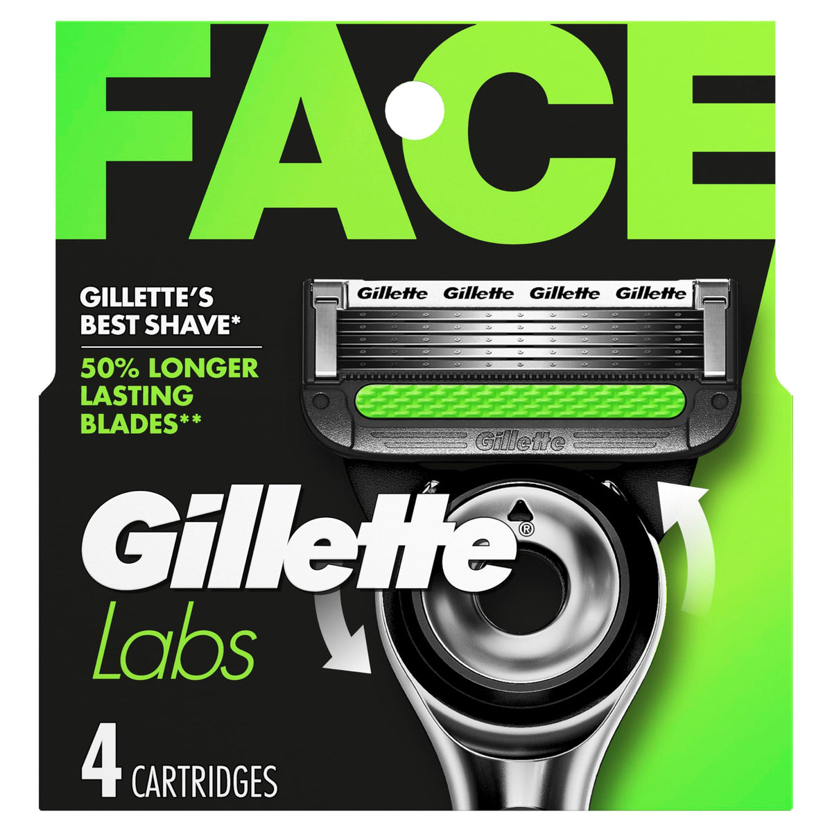Gillette 1 Count (Pack of 4) / 4 Refills / Silver Cartridges