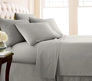 800 Thread Count-4Pcs Bed Sheet Set 100% Cotton Bed Sheets Silver King Sheets Set, Long-Staple Combed Cotton, Sateen Weave for Soft and Cozy Feel, Fits Mattress Upto 22'' Deep Pocket