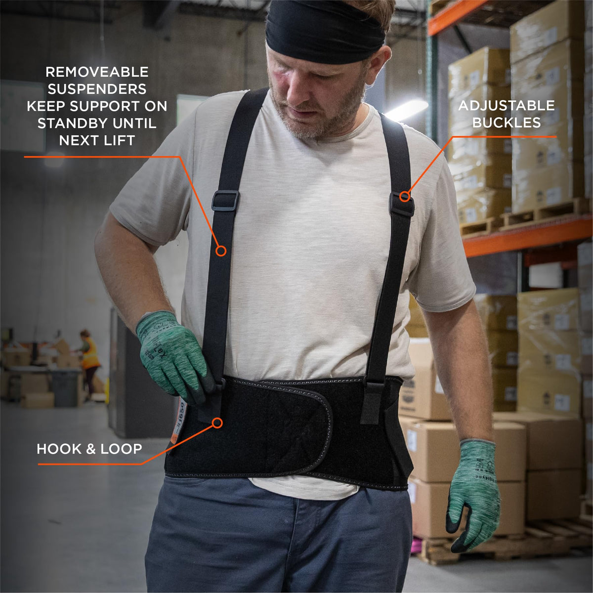 ProFlex 1650 Back Support Belt by Ergodyne – Large (Pack of 1), Polypropylene, Black, Model 11094
