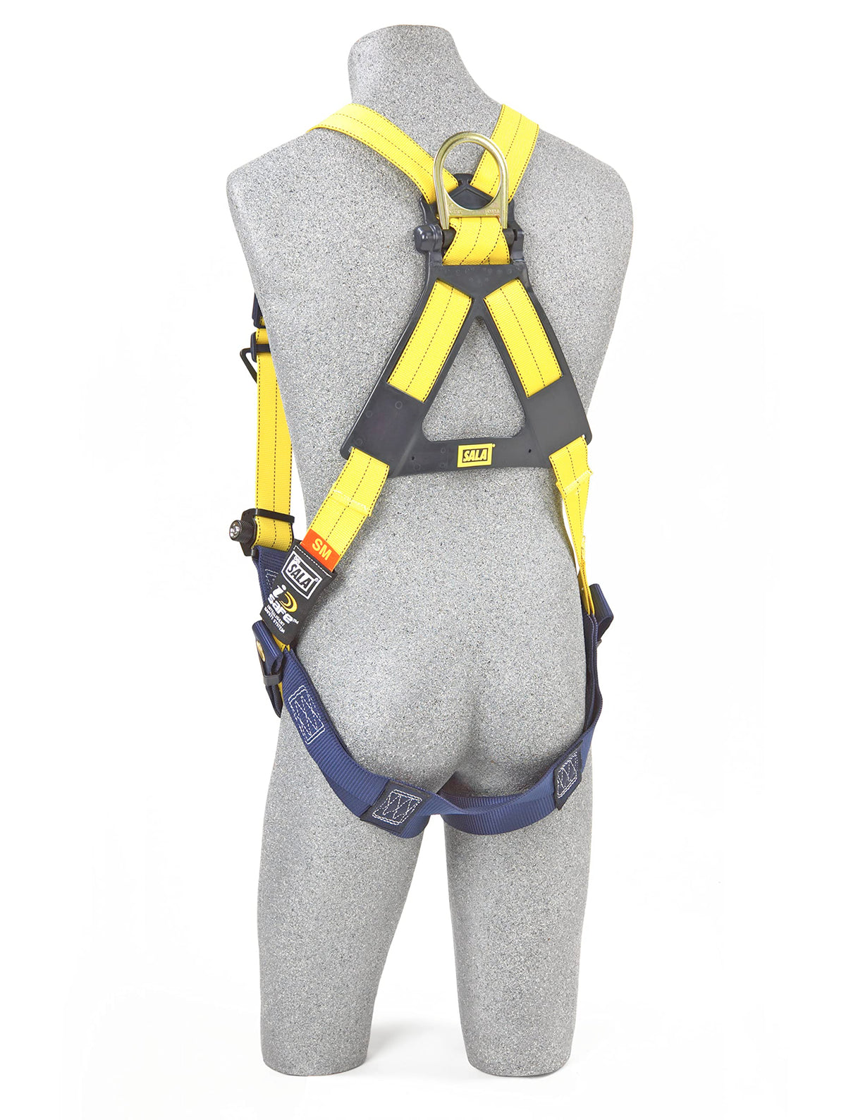 DBI-SALA,Delta Full Body Harness, Back D-Ring, Tongue Buckle Leg Straps, 2X-Large, Yellow/Navy by 3M – Double Extra Large, Nylon, Navy/Yellow, Model 1101253