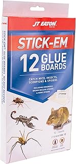 JT Eaton Stick-Em Mouse & Insect Glue Trap – Effective Indoor Rodent & Insect Control – Non-Toxic, Mess-Free Adhesive – Ideal for Mice, Spiders, and Crawling Insects – Easy to Use and Dispose