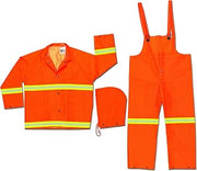 MCR Safety 2013RX5 Luminator PVC/Polyester 3-Piece Suit with Reflective Material Tape, Fluorescent Orange, 5X-Large