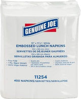 Genuine Joe GJO11254PK, 1-ply Embossed Lunch Napkins, 400 / Pack, White