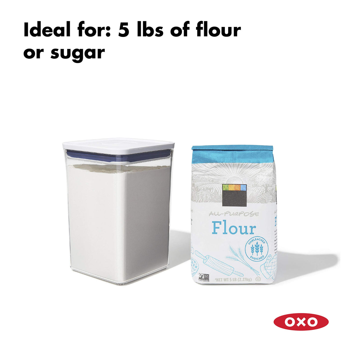 Good Grips 6 Piece(3 Containers & 3 Scoops) Large Canister Set with Scoops by OXO – 4.4 quarts, Plastic, White