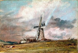 XcBAIHOUD Canvas Reproduction Abstract Painting Paintings Murals Case dei mulini a vento e pittura arcobaleno di John Constable for Wall Decoration 60x90cm