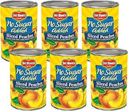 Del Monte No Sugar Added Yellow Cling Sliced Peaches, Canned Fruit, 6-Pack, 14.5 oz Can
