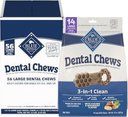 Blue Buffalo Large Dental Chews Bundle, 22 oz x 4 Bags, 1.38 Pound (Pack of 32)