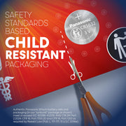 CR1632 3.0 Volt Long Lasting Lithium Coin Cell Batteries in Child Resistant by Panasonic – Model CR1632PA/1BL