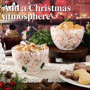 FoldTier Glass Candy Bowls, 14 Ounces, Set of 2, Christmas Tree and Candy Cane