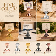 Erytllly Place Card Holders, Stainless Steel 1.7 Inch, Silver 16 Pack
