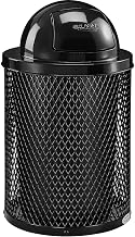 Global Industrial 36 Gallon Outdoor Commercial Trash Can, Dome Lid, Black