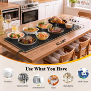 FYY Modular Warming Tray, 13 Heat Settings, Black 4-Panel