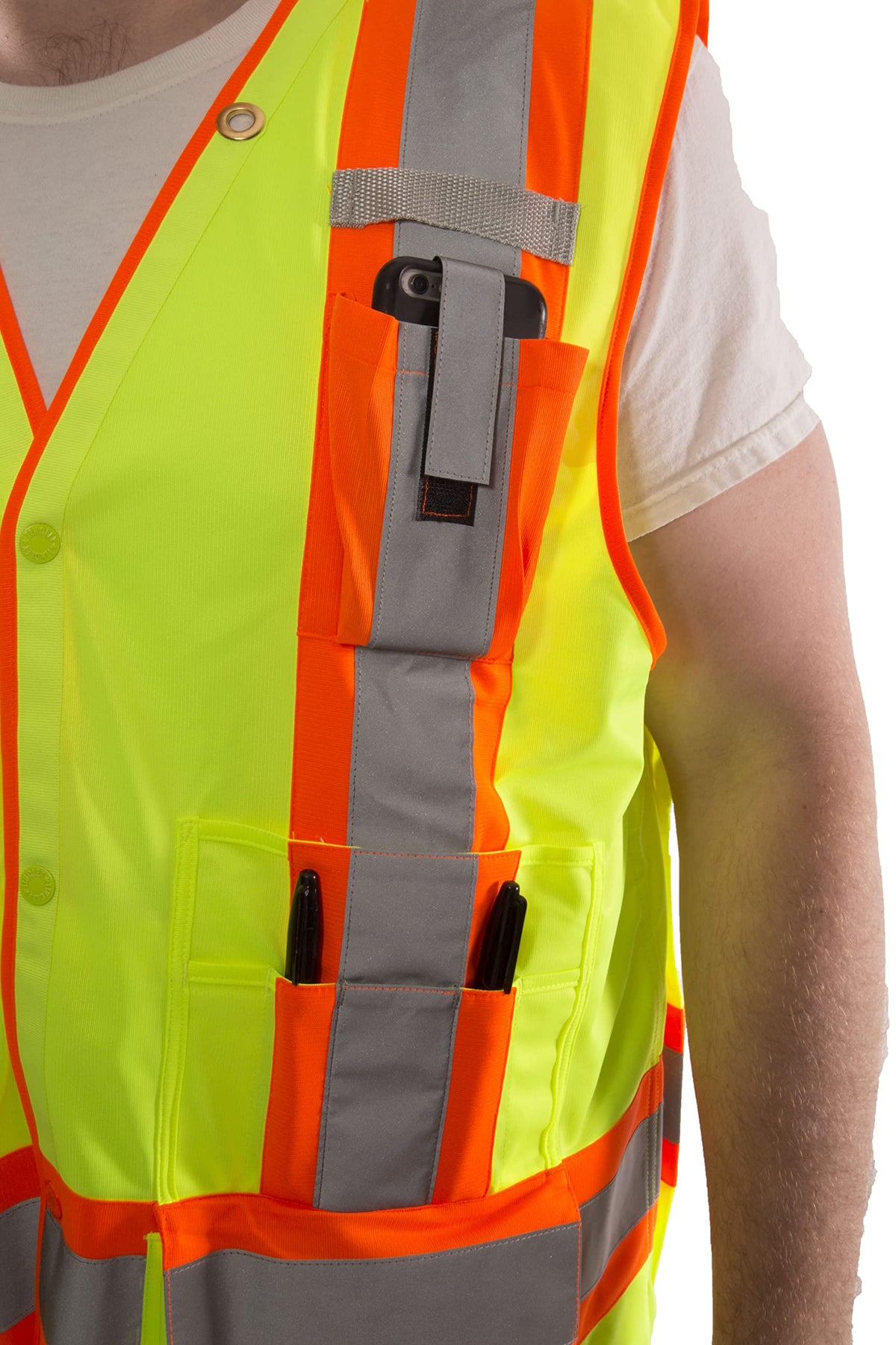 Job Sight Surveyor Vest by TINGLEY – 4X-5X, Polyester, Fl Yellow-green, Model V71852C